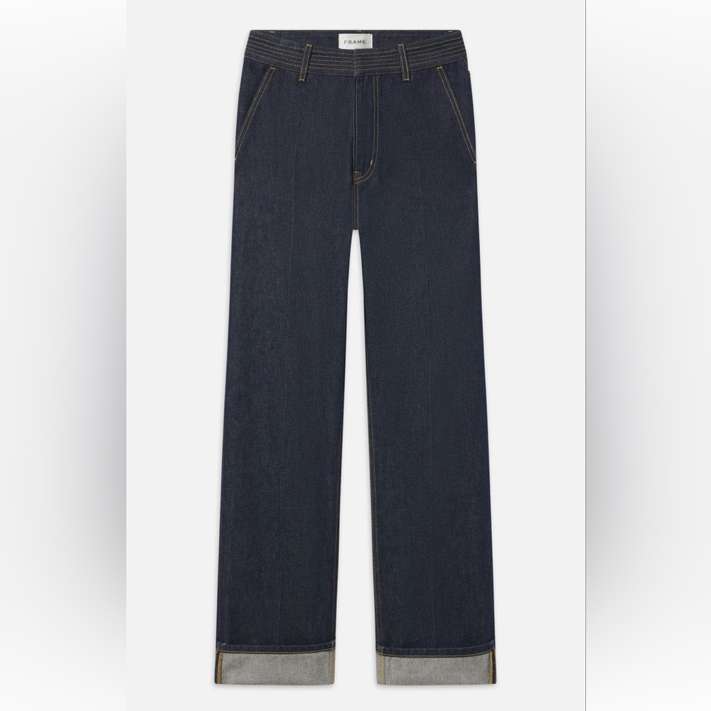 NWT  Frame Trapunto Trouser  Cuffed straight leg  size 25